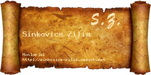 Sinkovics Zilia névjegykártya