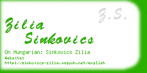 zilia sinkovics business card